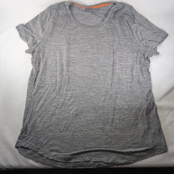 2 Set Icebreaker Cool-Lite Woman L Large Gray Shirt Short Long Sleeve Merin Wool - Picture 2 of 15